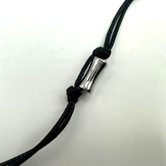 Chicos Chico's Black Cord Station Necklace Bars Minimalist Layering Retro - Picture 7 of 8